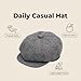 Aissmmeio Men's Fashion Newsboy Ivy Hat, Men's Classic Cotton Driving Hat, Herringbone Tweed Wool Blend Cap, Classic Hats, Retro British Style(Light Gray L/XL)