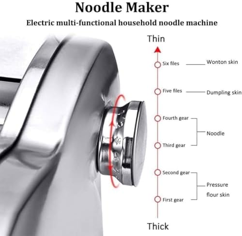 Electric Noodle Maker Machine - Stainless Steel Pasta Maker with Dough Cutter & Slicing Blade for Fresh Homemade Noodles, Easy to Use & Clean, Perfect for Pasta Lovers