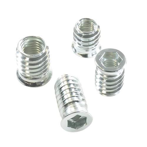 Ctyjia 25 Stück Gewindeeinsätze, M5 x 15mm Einschraubmutter, Verzinkter Karbonstahl, für Holzbearbeitungswerkzeug und Zubehör