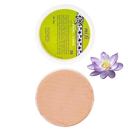 Light natural cream,MiFi Pan Cake Foundation, Shade 26, 45g, Matte Finish-image-13
