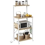 DOMY HOME キッチンラック レンジ台 ラック キッチン 棚 レンジボード 幅60cm コンセント付き レンジワゴン キッチン収納 炊飯器ラック 電子レンジラック 金属フレーム 木目調 棚板高さ調整 耐熱 耐水 組立簡単 省スペース