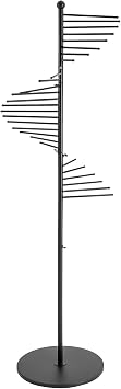 Freestanding Scarf Display Rack, Iron Spiral Scarf Organizer, 5.58ft Height Swivel Arms Scarf Stand, Commercial Hijab Purse Belt Pants Hanger for Clothing Retail Store Black