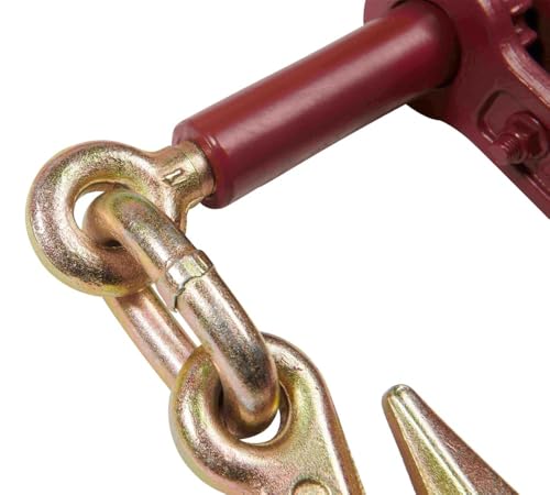 Image of Mytee Products 4 Pack 3 /8 inch - 1 /2 inch Extreme Heavy Duty Ratchet Load Chain Binder with Grab Hooks - 12,000 Lbs Working Load Limit - Flatbed Transport Truck Trailer Tie Down Hauling