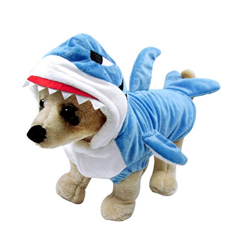 Wow4pets Pet Shark Shape Clothes Dog Warm Costumes Soft Three-Dimensional Cat Dress (Large)