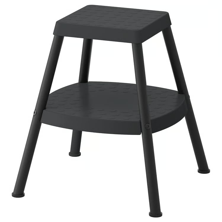 HADDARP Step Stool, 4-Way, Steel with Polypropylene Steps, Non-Slip, Tip-Resistant, Max Load 100 kg (Black-Grey) - Review, Price and Buying Guide