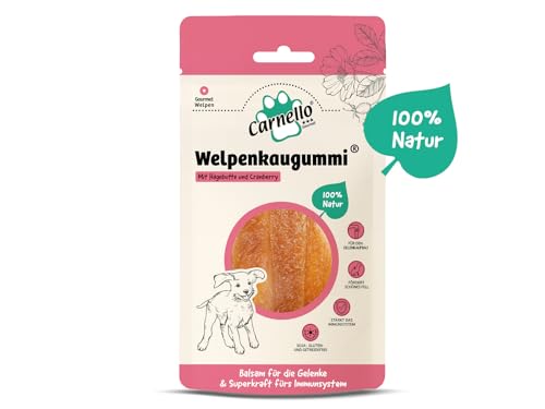 Carnello Welpenkaugummi – Welpen Leckerlies, Kauknochen Hund Welpe, Kauartikel Hund, Hundeleckerli getreidefrei – Wiederverschließbare Beutel (8 x 60g)