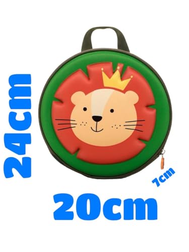 Kit Mochila Escolar Infantil Verde com Rodinhas e Estampa de Leão, Lancheira e Estojo