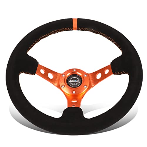 NRG Innovations NRG-RST-006S-OR Reinforced Steering Wheel 350MM Sport Steering Wheel (3