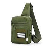 GEMIU Tactical Sling Bag For Men Military Concealed Carry Fanny Pack With Secure Chest Holster Crossbody Bag Shoulder Bag For Range, Travel, Hiking, Outdoor Sports Green