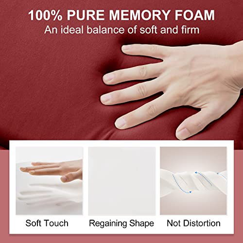 Wellsin Chair Cushions For Dining Chairs 4 Pack, Memory Foam Seat Cushions For Kitchen Chairs, 17"X16"X1.5" Kitchen Chair Cushions With Ties,Red #TOP4