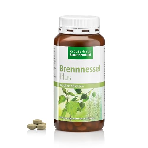 Sanct Bernhard Brennnessel-Plus-Kräutertabletten mit Vitamin C, Schachtelhalm-Extrakt und Birkenblatt-Pulver, 300 Tabletten