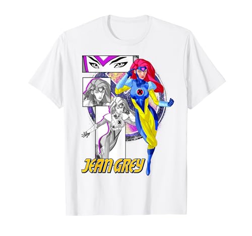 T-shirt Marvel X-Men Jean Grey en coton imprimé collage pour fan de comics