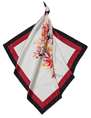 Image of Satin Silk Small Square Scarf for Women, Printed Soft and Comfy Neck Head Tie Scarf Bandana