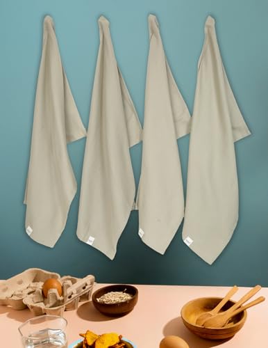 Image of Cloth for Cooking | Cotton Hand Towel for Drying Dishes | 70x45 cm Tea Towels | Highly Absorbent for Cleaning & Quick Drying of Plates| Kitchen Towel (Set of 4 Pieces), KTKT016