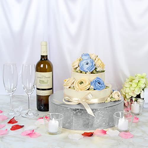 J Jackcube Design Silver Round Cake Stand, Cupcake Display Supplies Tray Plate Holder For Decorative Party, Weddings, Birthdays, Tea Parties, Celebrations (12Inch / Silver) - :Mk197As #TOP1