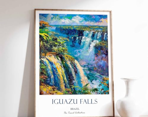 Art mural de qualite superieure avec le poster Iguazu Falls d'Amerique du Sud