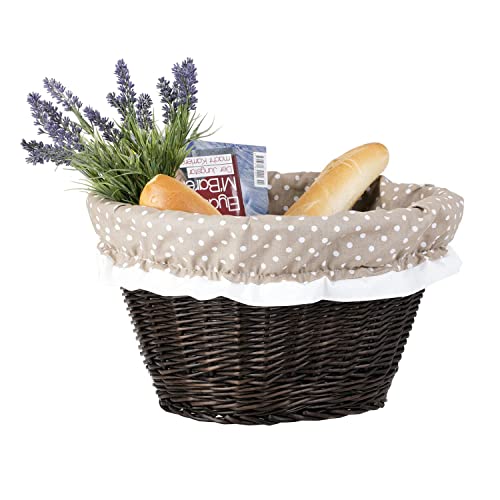 Panier bicyclette en osier gris de 42 cm pour transporter vos objets fragiles sans risques