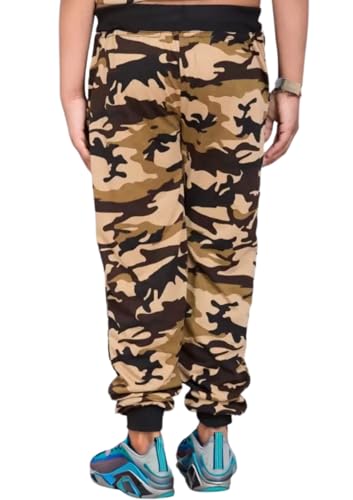 Image of Kids Boys and Girls Cotton 2 Side Pocket Army Print Regular Fit Ankle Length Track Pant Lower.