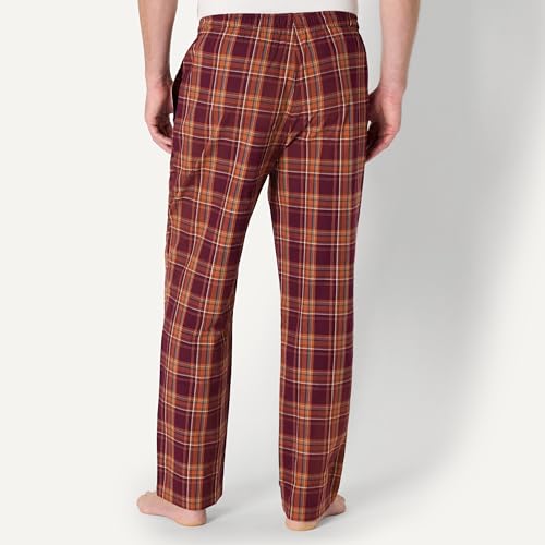 Image of Amazon Essentials Men's Cotton Poplin Straight-Fit Pajama Pants with Pockets, Elastic Waist, Drawstring
