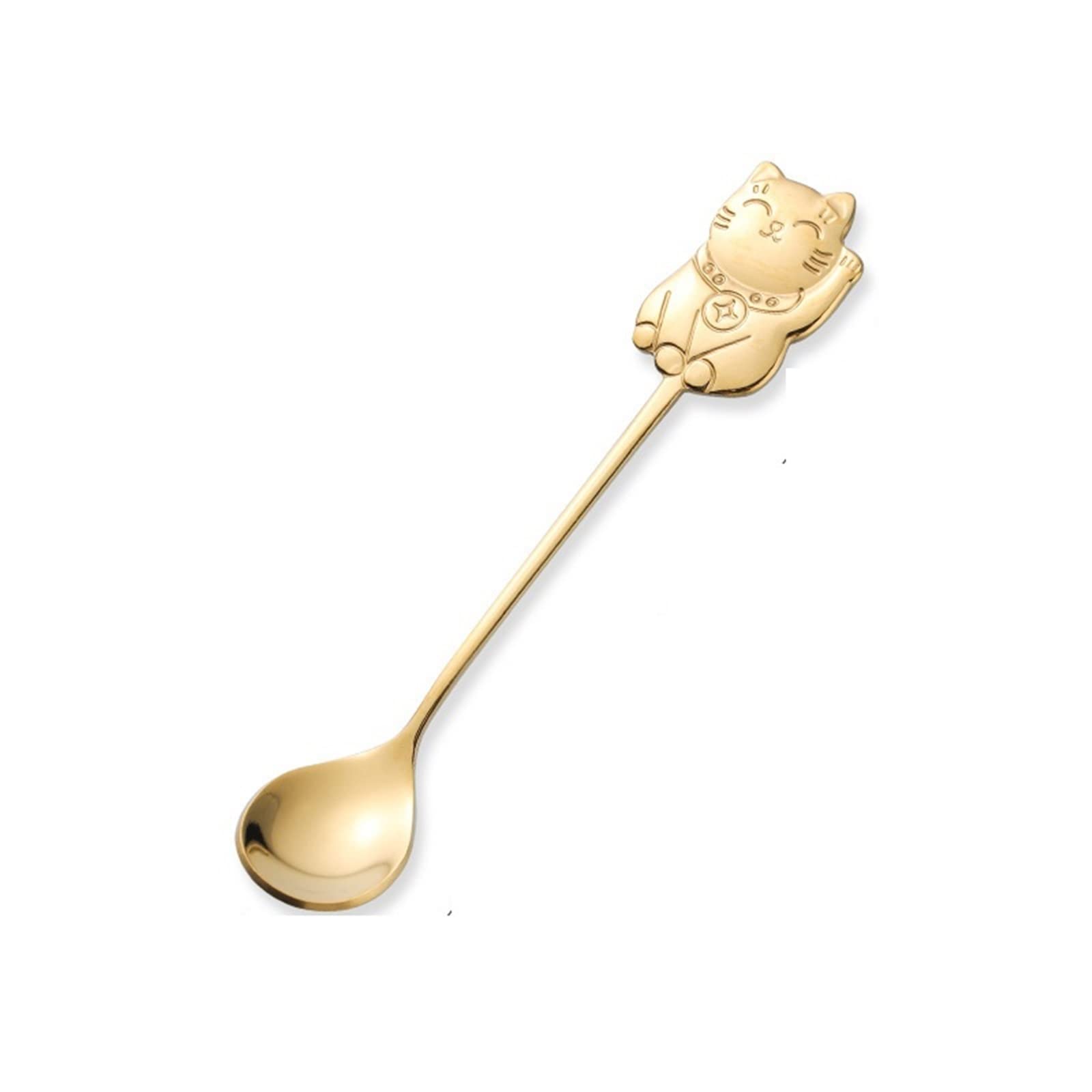 ARGUESB Soup ladle Stainless steel spoon spoon coffee spoon ice cream dessert spoon kitchen accessories tableware decoration(Gold)