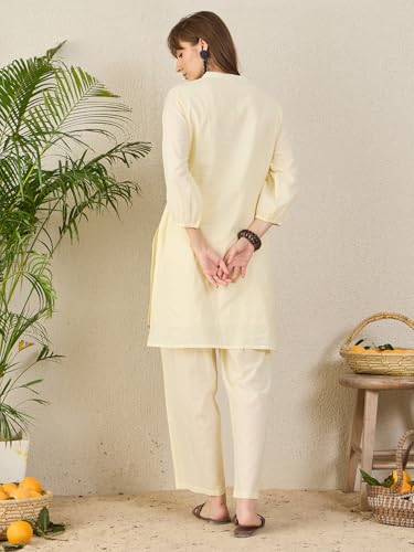 Image of INDO ERA Women's Catton Ethnic Co-Ord Set | Kurta Pant Set | Kurta Palazzo Set | Stylish Cotton Suit Set for Women,11947 | Co Ord Set For Women Stylish |