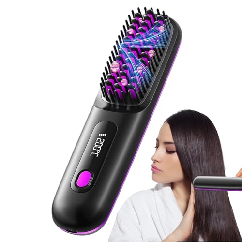 Alisador De Sin Cable - Alisado De Cabello Sin Cable | Peine Cerámico Con Pantalla Led 3 Ajustes De Temperatura Para Uso En Casa Playa Y Salon Alisador De Sin Cable - Alisado De Cabello Sin Cable | Peine Cerámico Con Pantalla Led 3 Ajustes De Temperatura Para Uso En Casa Playa Y Salon
