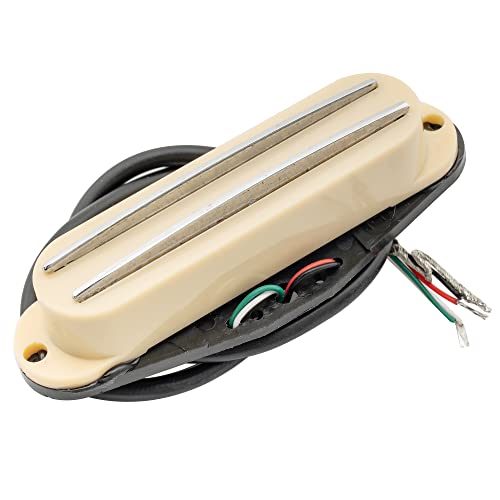 Musiclily Dual Hot Rail High Output Guitar Single Coil Size Humbucker Pickup for Fender Squier Strat, Cream