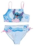 Disney Lilo & Stitch Bikini für Mädchen - Kinder Zweiteiler Schwimmanzug Blau (DE/NL/SE/PL, Numerisch, 134, 140, Regular)