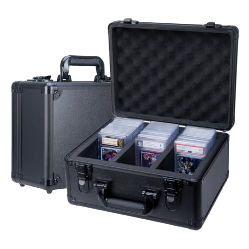 CROFEYTY Graded Card Case,Trading Storage Box Graded Sports Card,Cards Case Storage for Graded Sports Cards, 3 Row Graded Storage Box for PSA BGS FGS & SGC