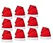 Fully 10 Pezzi Cappello di Natale Tessuto Non Tessuto Cappello da Babbo Natale Peluche Unisex Natale Adulto Bambini (S: 25 X 35CM/9.8X13 (LXH))