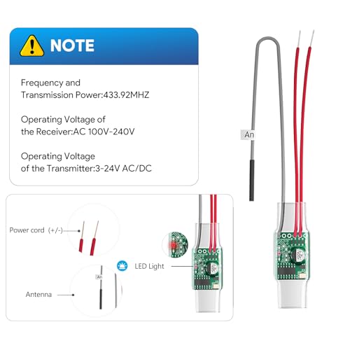 Extensor de campainha para usar com campainha com fio existente com 1 extensor + 1 receptor, alcance
