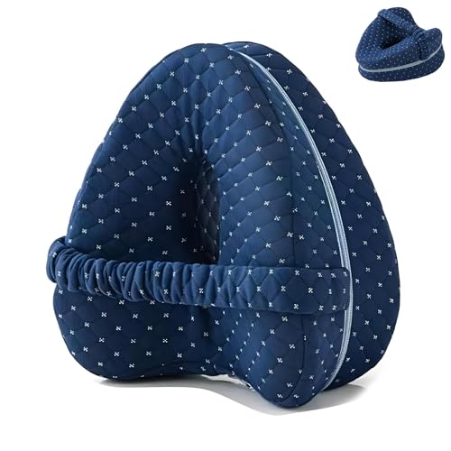 Alignment Pillow For Back Pain, Alignment Pillow For Sciatica With Adjustable Straps Knee Sleeping On Side Support, Side Sleepers Hip With Adjust Leg Force (Dark Blue)