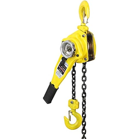 0,75T / 1,5T / 3T / 6T Hebelblockkettenzug 1,5M 5ft / 3M 10ft Kettenzug aus legiertem Stahl G80 Kettenratschenhebelzug mit Haken Schwerlastindustrie (3T 3000KG, 3M Neu) Cover