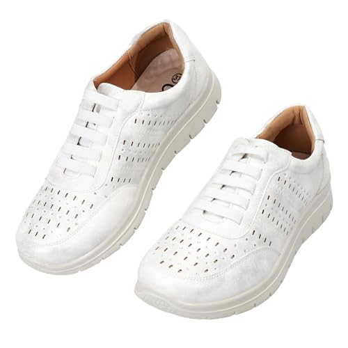 CLEIKS Freizeitschuhe Damen Bootsschuhe Damen Stabil Langlebig für Outdoor Picknick Parkbesuch (Weiß, 39 EU, WCL260333-2)