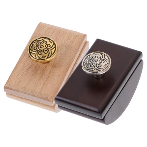 LOLIPPYY 2個 木製ロッカーブロッター吸墨工具 書道用プリカット吸墨紙 インク速乾スタンプ 筆記用インク吸収補助ツール ラ ランダムカラー