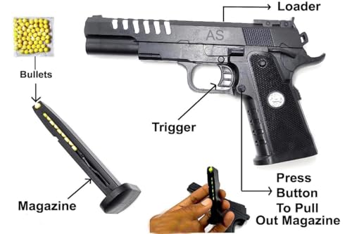 Image of Atharav Plastic Bullets for Kids Pistol, Metal Slide, Semi-Automatic, BB Gun with Pellets, Tactical Training, Plastic Bullets for Kids