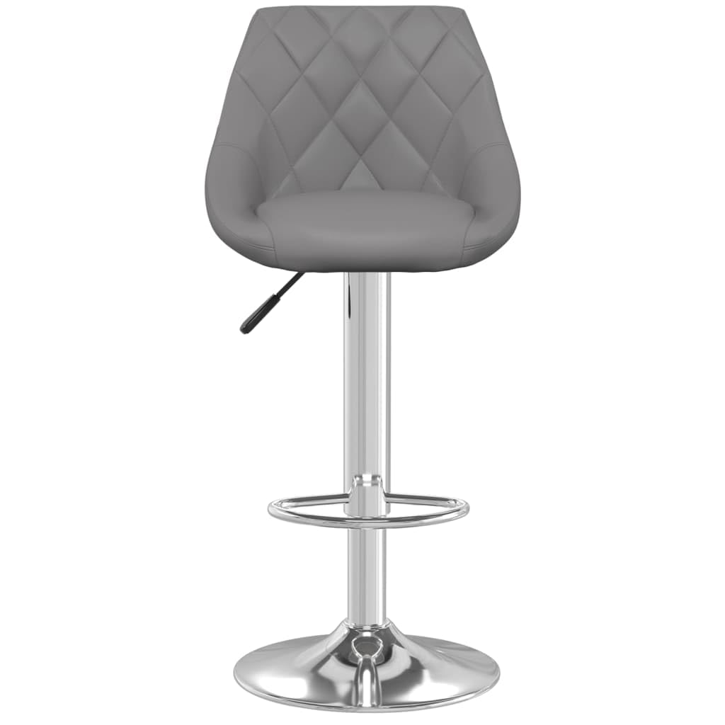 Juego de 2 taburetes de bar de piel sintética, altura regulable, taburete con respaldo y muelle de gas, silla de bar giratoria 360°, para cocina, bar y comedor, 44 x 46 x 82-103 cm