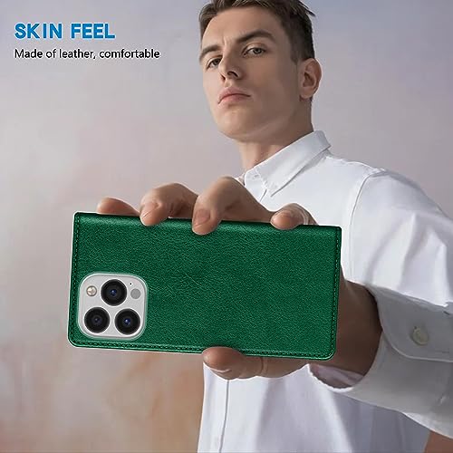 Image of ZZXX for iPhone 13 Pro Wallet Case Strong Magnetic 6.1 inch,Green