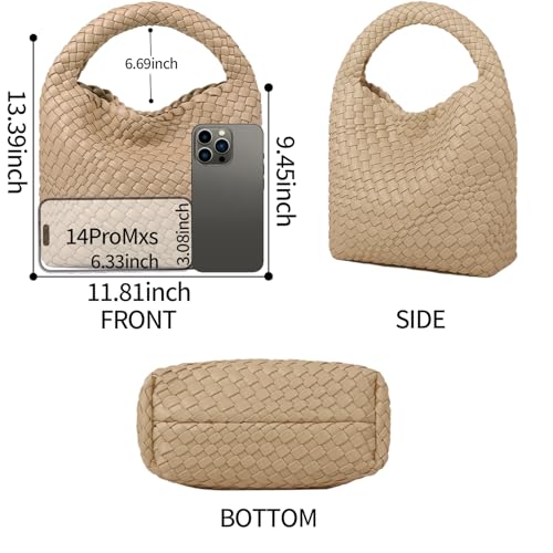 Bolso tejido de cuero vegano para mujer miniatura 4