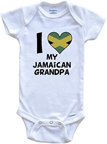 I Heart My Jamaican Grandpa Jamaica Flag Baby Onesie