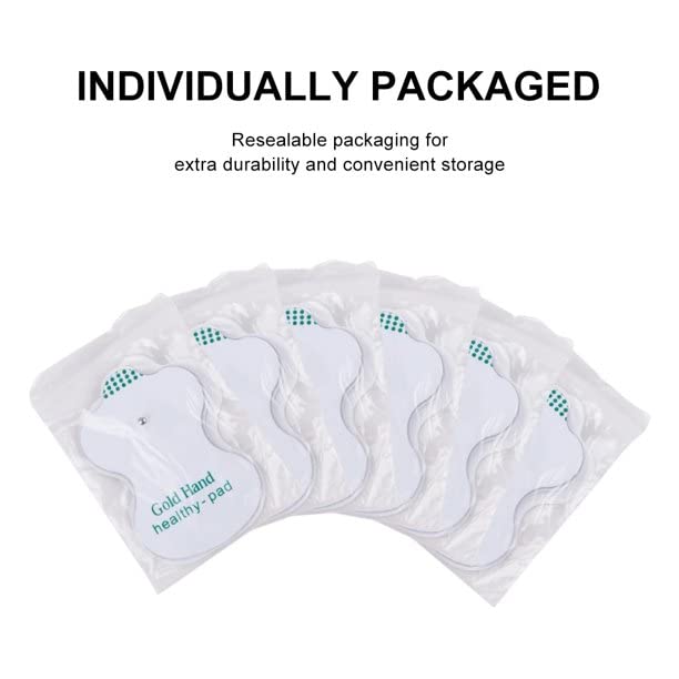 Image of TENS Machine Replacement Pads - 4-Pack Electrodes for Pain Relief, Reusable Gel Pads for TENS Therapy Units, Compatible with Most TENS Machines (GOLD HAND (80mm * 55mm))