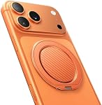 andobil [2026 Ultra-Thin] Magnetic Phone Grip for MagSafe [360° Rotate] Magnetic Cell Phone Ring Holder & Kickstand for MagSafe Accessories & iPhone 17 Air 16 Pro Max Plus 15 14 13 12, Orange