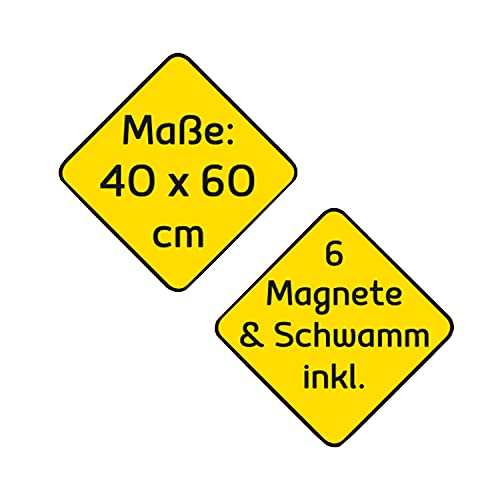 Idena 10414 - Whiteboard mit Alurahmen, ca. 40 x 60 cm groß, inklusive 6 Magnete und Schwamm, zur Wandmontage geeignet, ideal für Büro und zu Hause, ohne Maker