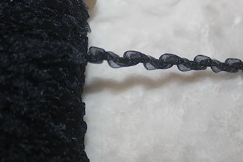 10 Yards Dark Navy Blue Organza Roses Sewing Craft Doll Trim 3/8