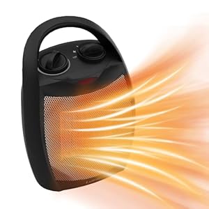 Small Portable Space Heater for Indoor Use – Lutntc 1500W/750W Safe and Quiet Ceramic electric Heater Fan, Heat Up 200 Square Feet for Room, Office, Desk