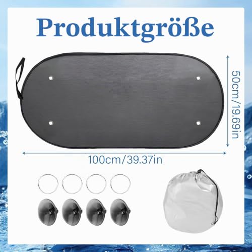 RHQFDM Sonnenschutz Heckscheibe Auto, UV-Schutz, 100x50 cm (Schwarz)