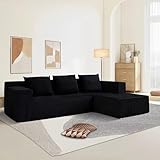 ANONER Sofá seccional Nuage de 103 Pulgadas con Chaise Longue en Forma de L, Negro