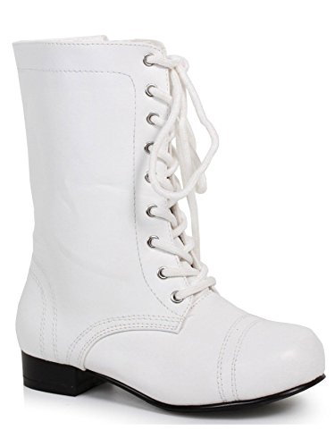 Ellie Shoes Children's White Ankle Combat Boot