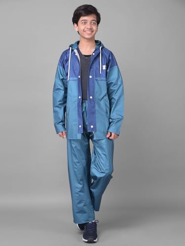 Image of Dollar Rainguard Kids' Full Sleeve Solid Raincoat Set With Adjustable Hood and Pocket