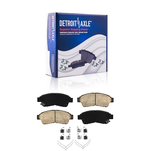 Image of Detroit Axle - 2.2L Front Brake Kit for 1992-2001 Toyota Camry, 1993 1994 | 1995 1996 1997 1998 1999 2000 Disc Brake Rotors Ceramic Brake Pads with Hardware Replacement 10.04 inch inch Rotors